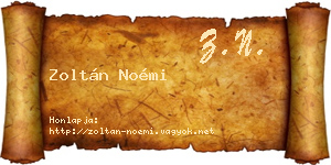 Zoltán Noémi névjegykártya